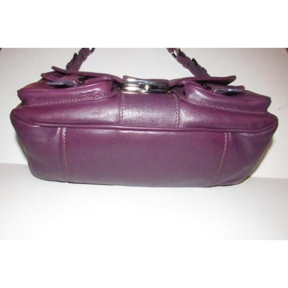 Prada Envelope Top Shoulder Bag Eggplant Purple Leather w Chrome Hardware - Picture 6 of 8
